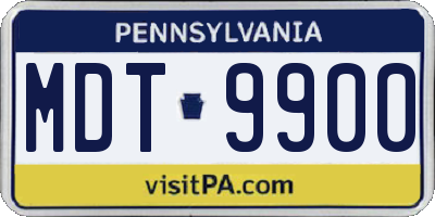 PA license plate MDT9900