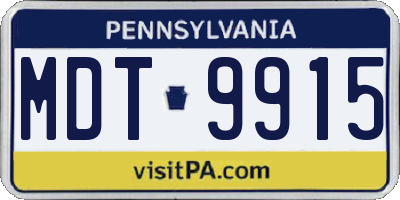 PA license plate MDT9915