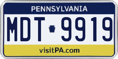 PA license plate MDT9919