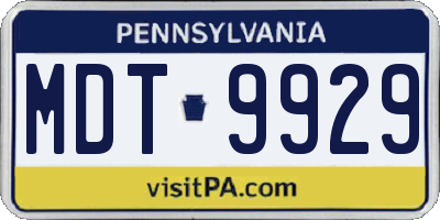 PA license plate MDT9929