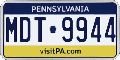 PA license plate MDT9944