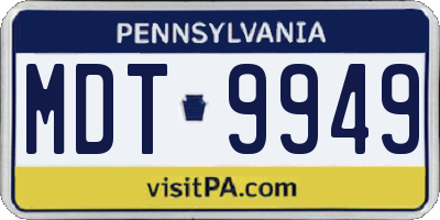 PA license plate MDT9949