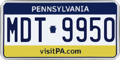 PA license plate MDT9950