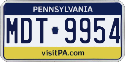 PA license plate MDT9954