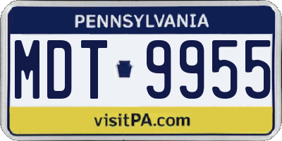 PA license plate MDT9955