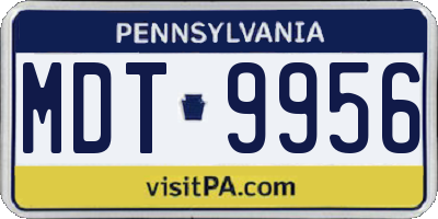 PA license plate MDT9956