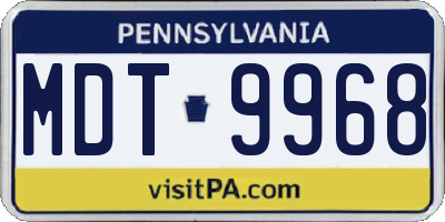 PA license plate MDT9968
