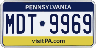 PA license plate MDT9969