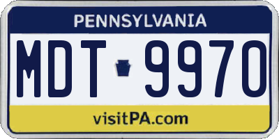 PA license plate MDT9970