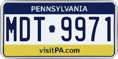 PA license plate MDT9971
