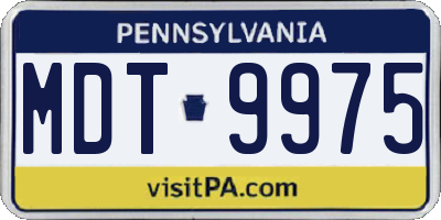 PA license plate MDT9975