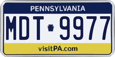 PA license plate MDT9977