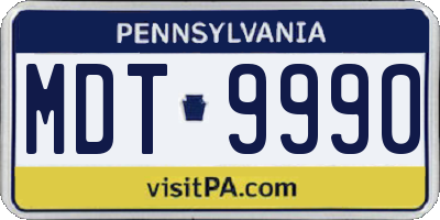 PA license plate MDT9990