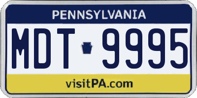 PA license plate MDT9995