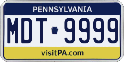 PA license plate MDT9999