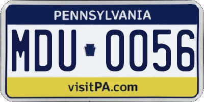 PA license plate MDU0056