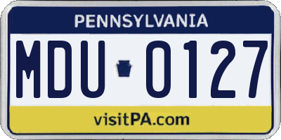 PA license plate MDU0127