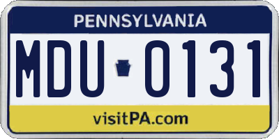PA license plate MDU0131