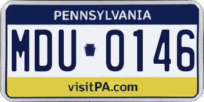 PA license plate MDU0146