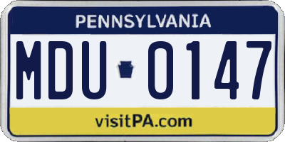 PA license plate MDU0147