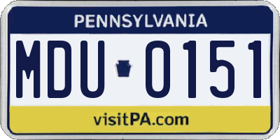 PA license plate MDU0151