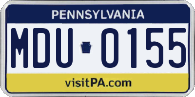 PA license plate MDU0155