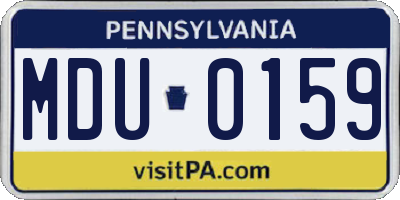 PA license plate MDU0159