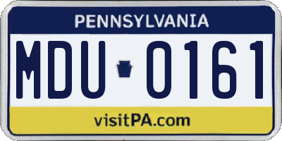 PA license plate MDU0161