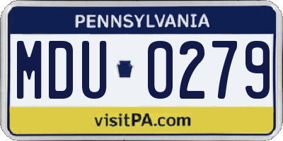 PA license plate MDU0279