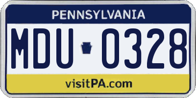 PA license plate MDU0328