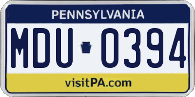 PA license plate MDU0394