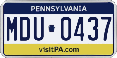 PA license plate MDU0437
