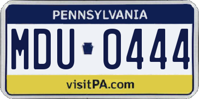 PA license plate MDU0444