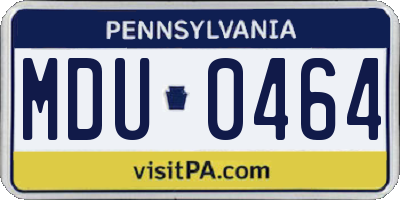 PA license plate MDU0464