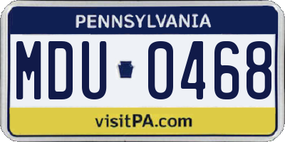 PA license plate MDU0468