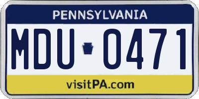 PA license plate MDU0471