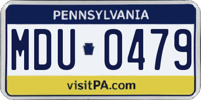 PA license plate MDU0479