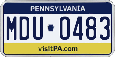 PA license plate MDU0483