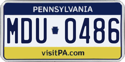 PA license plate MDU0486