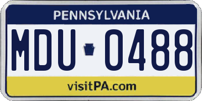PA license plate MDU0488