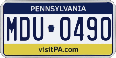 PA license plate MDU0490