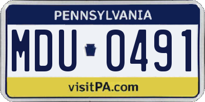 PA license plate MDU0491