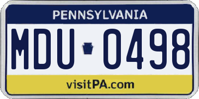 PA license plate MDU0498