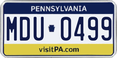 PA license plate MDU0499