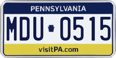 PA license plate MDU0515