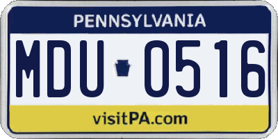 PA license plate MDU0516
