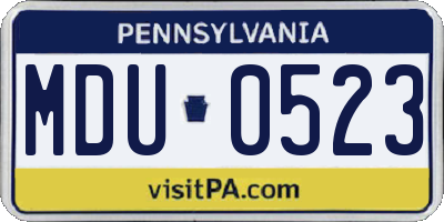 PA license plate MDU0523