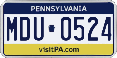 PA license plate MDU0524