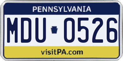 PA license plate MDU0526