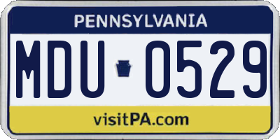 PA license plate MDU0529